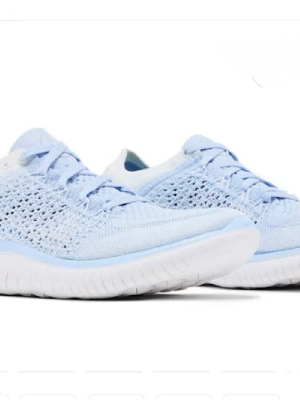 NWT  Nike Women’s Flyknit Running Shoes - Pale Blue/White, size 8